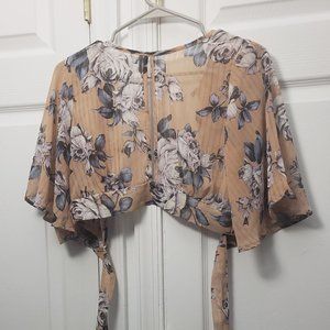 Floral sheer crop top